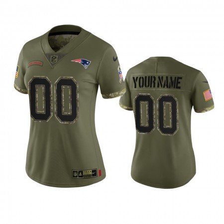 Damen New England Patriots Trikot Personalisiert 2022 Salute To Service Limited Olive